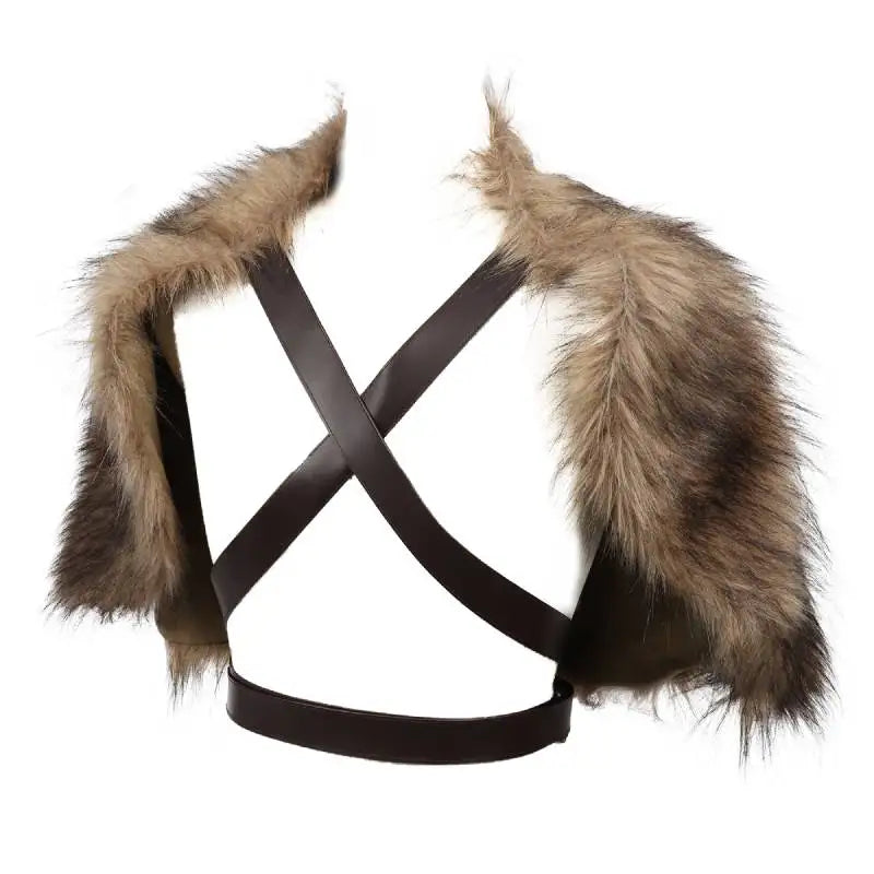 Barbarian Shoulder Cowl Mantle with Chest Belt