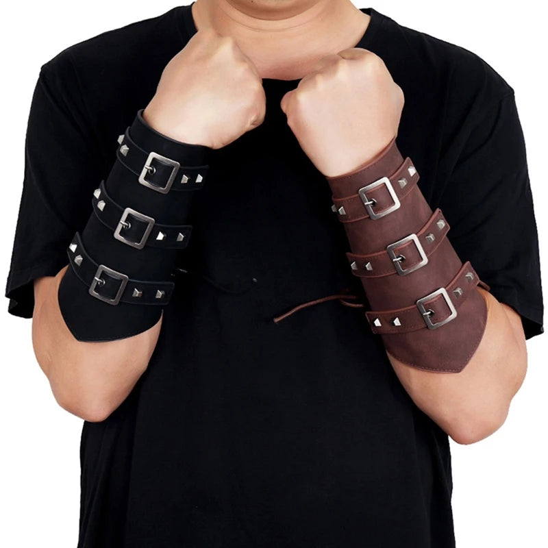 Viking Embossed Bracers - PU Leather Nordic Arm Guards