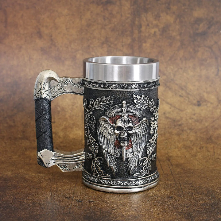 Medieval Viking 3D Retro Resin  Stainless Steel Mug