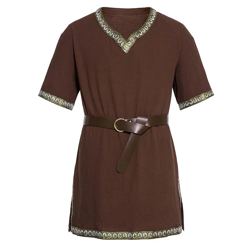 Men's Medieval Viking Tunic Shirt - Short Sleeve LARP