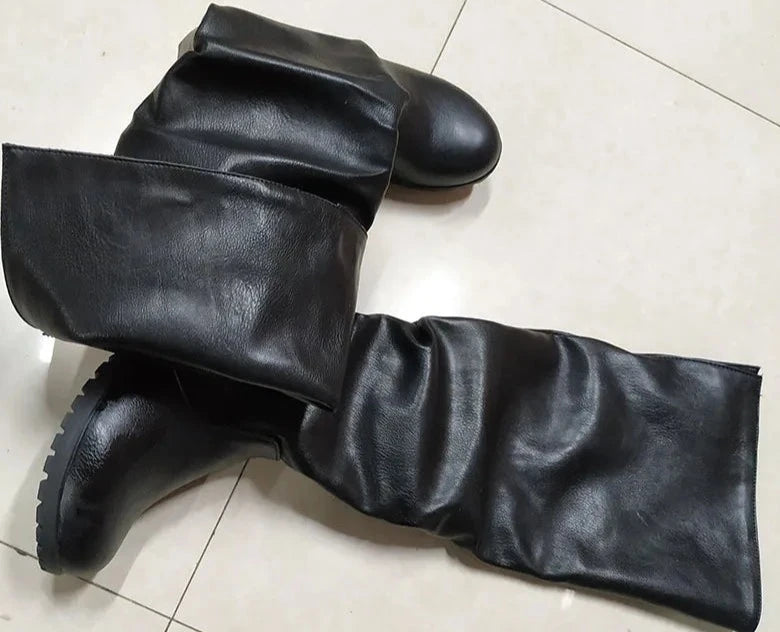 Half Haddock Vintage Boots - Pirate Warrior Leather Boots