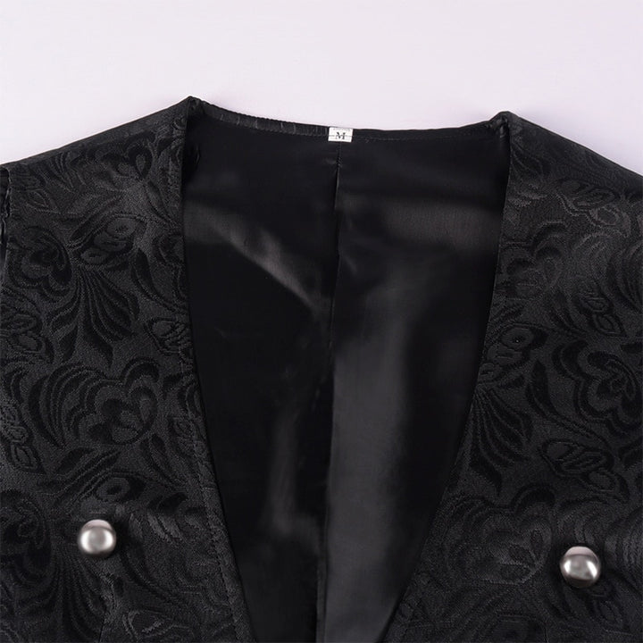 Renaissance Aristocrat: Men's Jacquard Waistcoat Vest