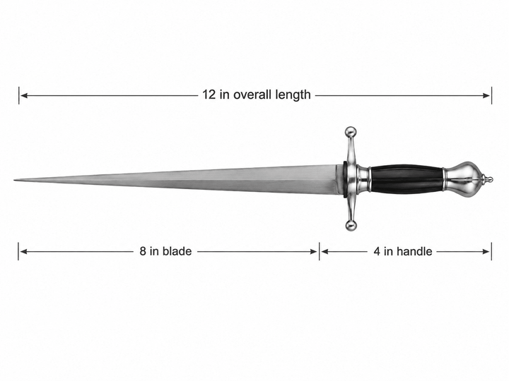 Renaissance Stiletto - 16th Century Italian Blade - 1095 Steel- 12" - Battling Blades