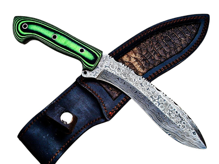 Bowie Knife -Handmade High Carbon Damascus Steel- 13"