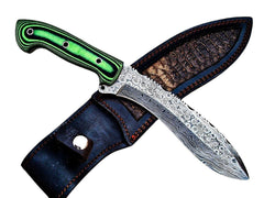 Gurkha Kukri Knife -Handmade High Carbon Damascus Steel- 13" - Battling Blades