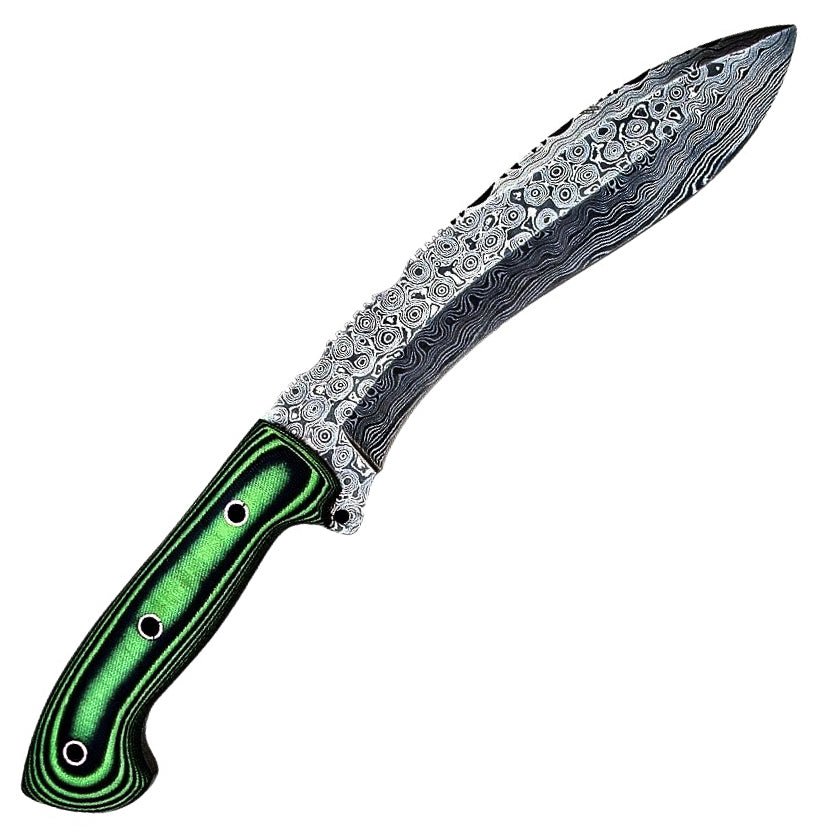 Gurkha Kukri Knife -Handmade High Carbon Damascus Steel- 13" - Battling Blades