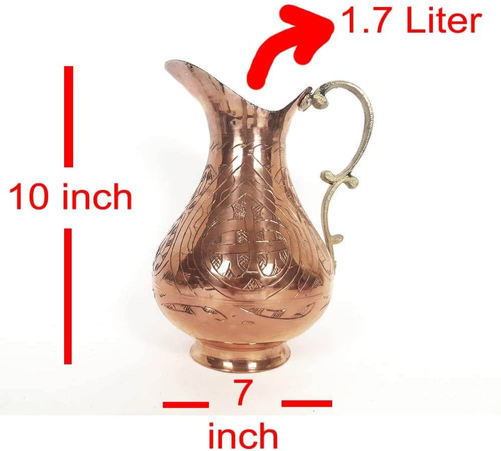 1.7 Liter - 1 mm Handmade Copper Jug Vessel