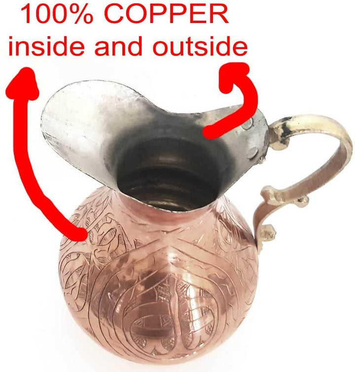1.7 Liter - 1 mm Handmade Copper Jug Vessel