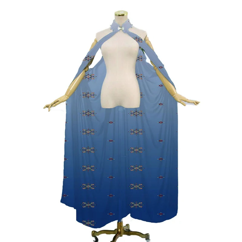 New Lady'S Mesh Cape Fairy Elf Wedding Dress Elven Queen Princess Collared Cloak Medieval Cosplay Costume
