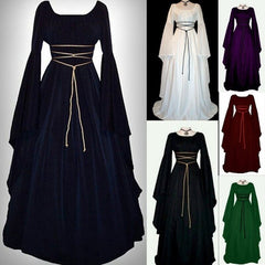 Medieval Vintage Gothic Floor-Length Women's Dress - Battling Blades