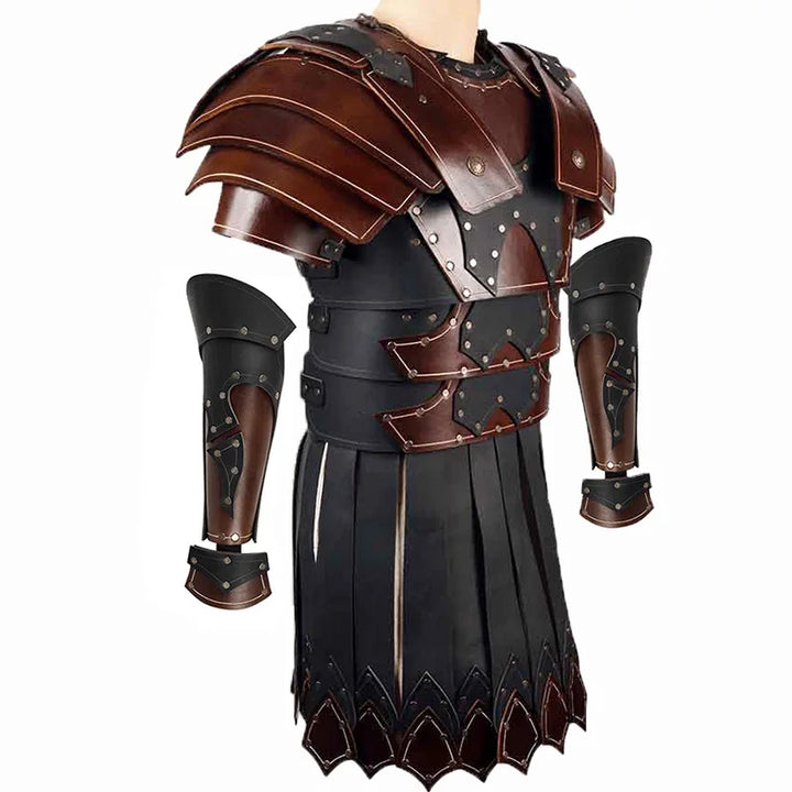 Medieval Viking Pirate Leather Bracers Arm Guard Armor Paladin Samurai Long Gloves Gauntlet Steampunk Handguards Cosplay Costume