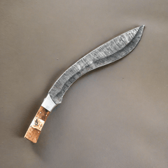 Large Gurkha Kukri Knife-Handmade High Carbon Damascus Steel Machete/ Knife/ Sword- 21" - Battling Blades