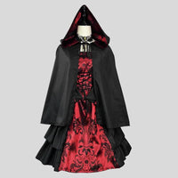 New Medieval Renaissance Dress Queen Gown Party Cosplay Costume Square Collar Maxi Dresses with Cloak Necklace S-XXXXXL