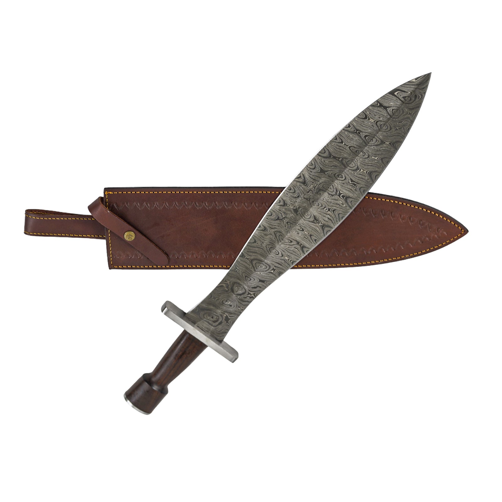 Greek Xiphos Sword- High Carbon Damascus Steel- 24" Battle Ready - Battling Blades