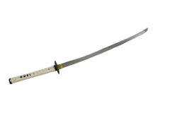 White Katana Sword- High Carbon 1095 Steel Sword with Clay Temper - Battling Blades
