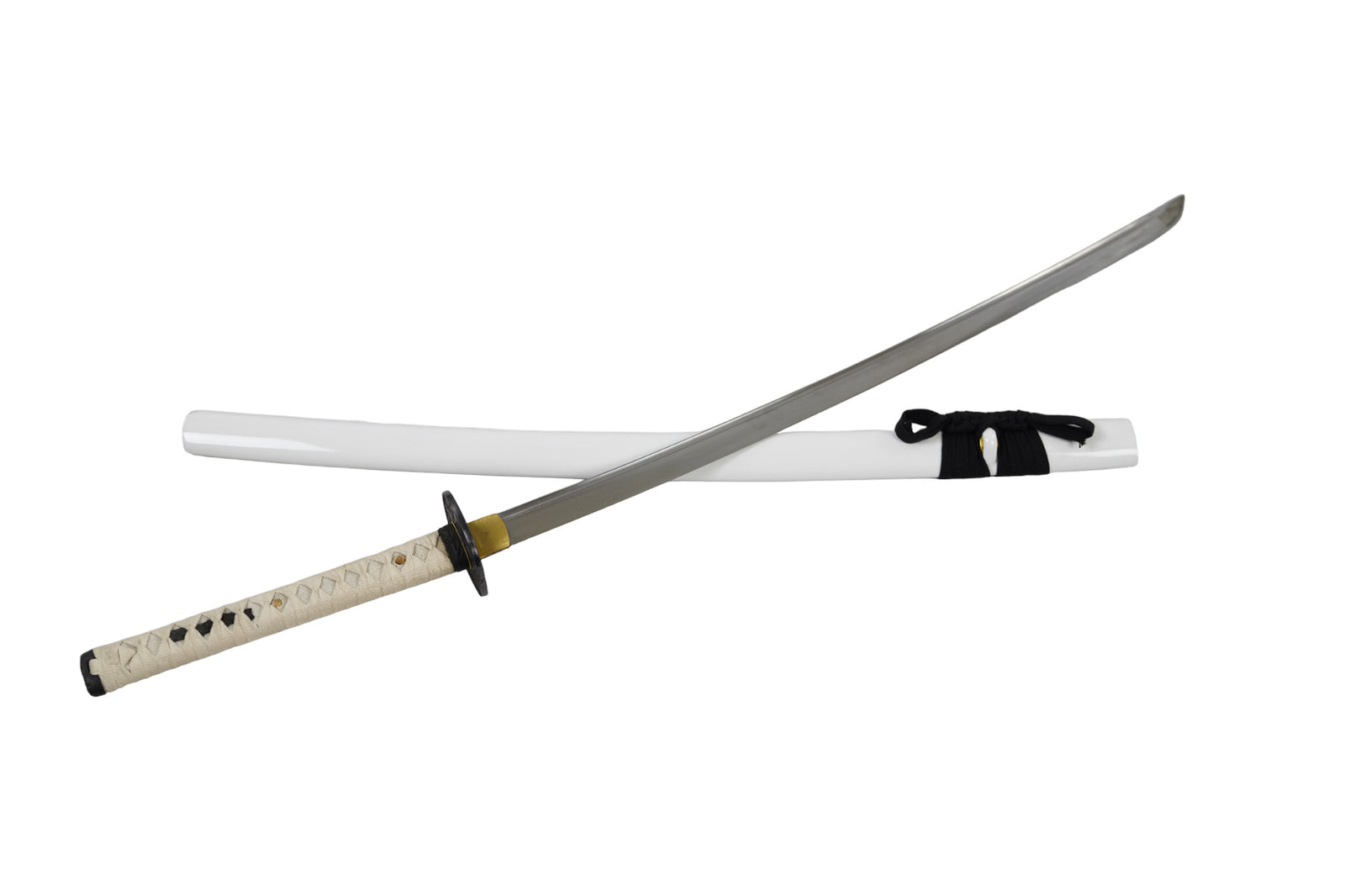 White Katana Sword- High Carbon 1095 Steel Sword with Clay Temper - Battling Blades