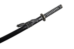Katana- High Carbon 1095 Steel Sword- Black and White - Battling Blades