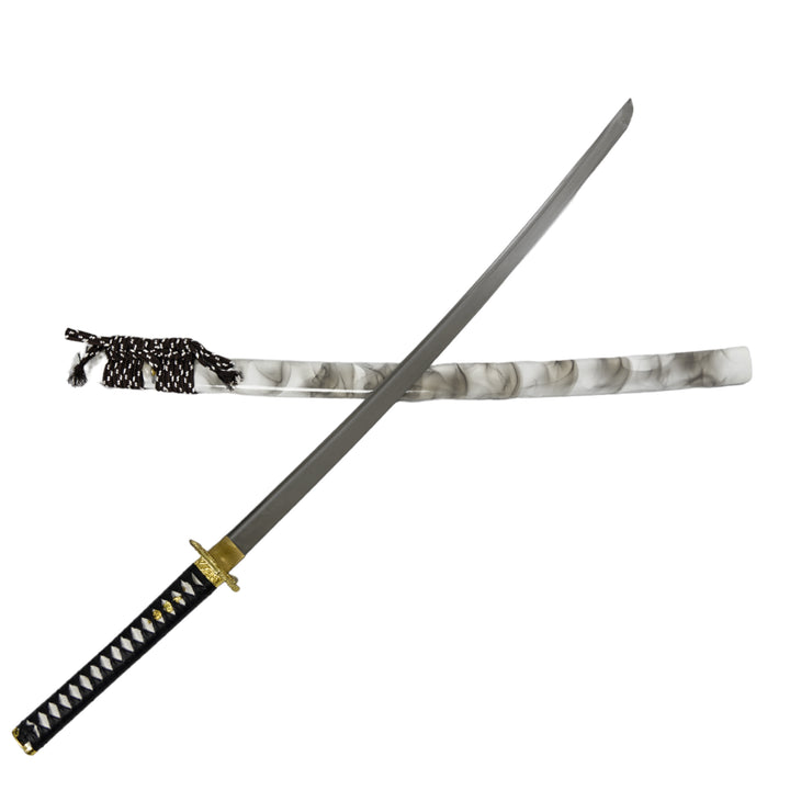 White Katana Sword- High Carbon 1095 Steel Sword - Smokey White Sword- 41"