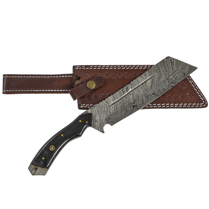 Tracker Knife- High Carbon Damascus Steel Blade- Hunting Knife- 13"