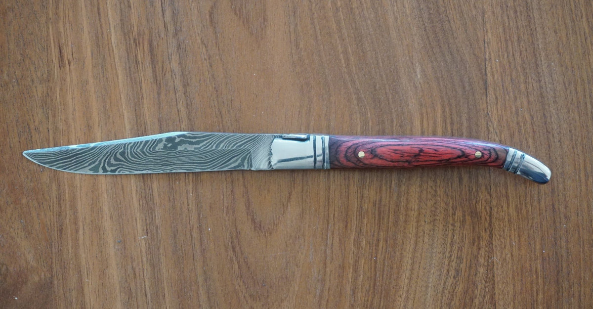Steak Knife- High Carbon Damascus Steel Blade - Battling Blades