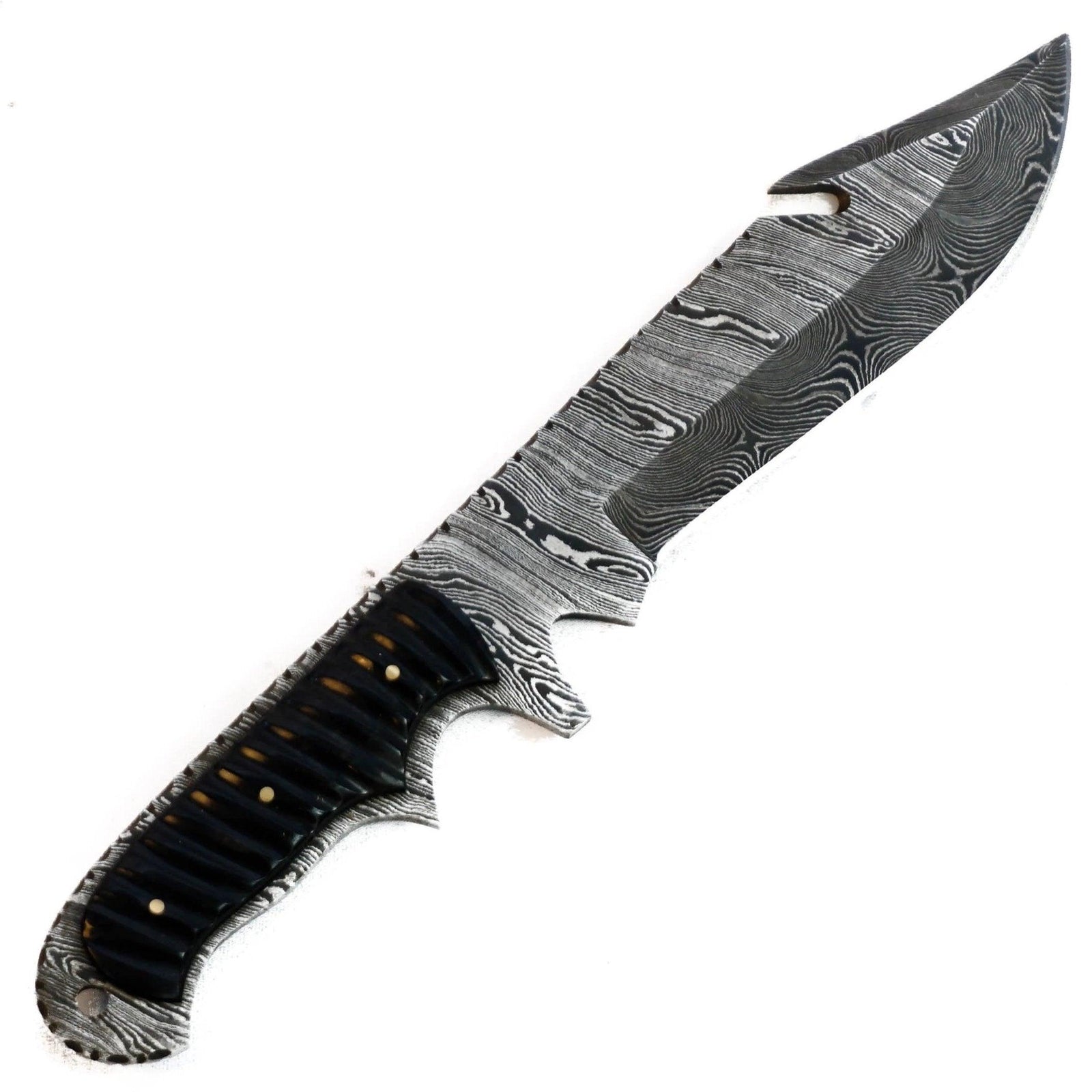 Bowie Knife- Outdoors- High Carbon Damascus Steel Blade- Hunting Knife - 12" - Battling Blades