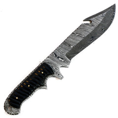 Bowie Knife- Outdoors- High Carbon Damascus Steel Blade- Hunting Knife - 12" - Battling Blades