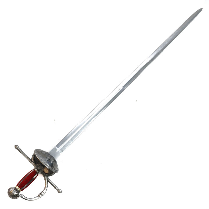 Rapier Bundle- Damascus Steel Rapier Sword- Maintenance Kit- Sword Sharpener- Sword Stand