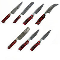 Kitchen Knife Set- Seven Knife Damascus Steel Set
