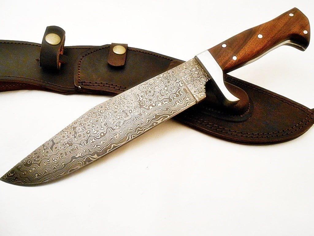 Bowie Knife- High Carbon Damascus Steel- 13" - Battling Blades