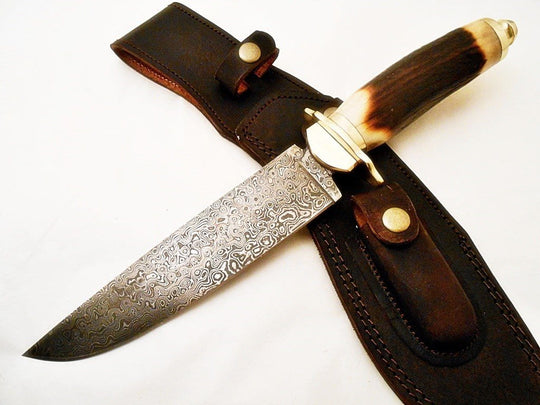 Bowie Knife- High Carbon Damascus Steel Blade- Hunting Knife