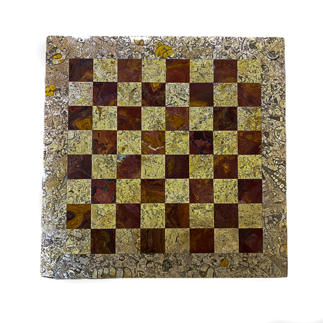 Checkers Set- Draughts- Red and Coral- Coral Border- 12"