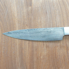 Chef's Knife- High Carbon Damascus Steel with Silver Handle - Battling Blades