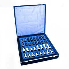 Marble Chess Set- White and Black Marble Chess Board with Chess Pieces- 12" - Battling Blades
