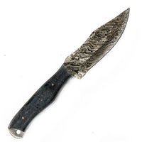 Skinning Knife- Skinner Knife- High Carbon Damascus Steel Blade- 10"