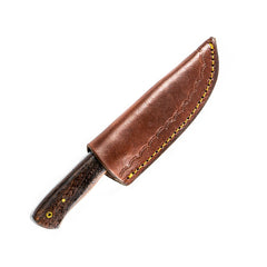 Skinning Knife/ Skinner Knife- High Carbon Damascus Steel- Dark Wood- 10" - Battling Blades