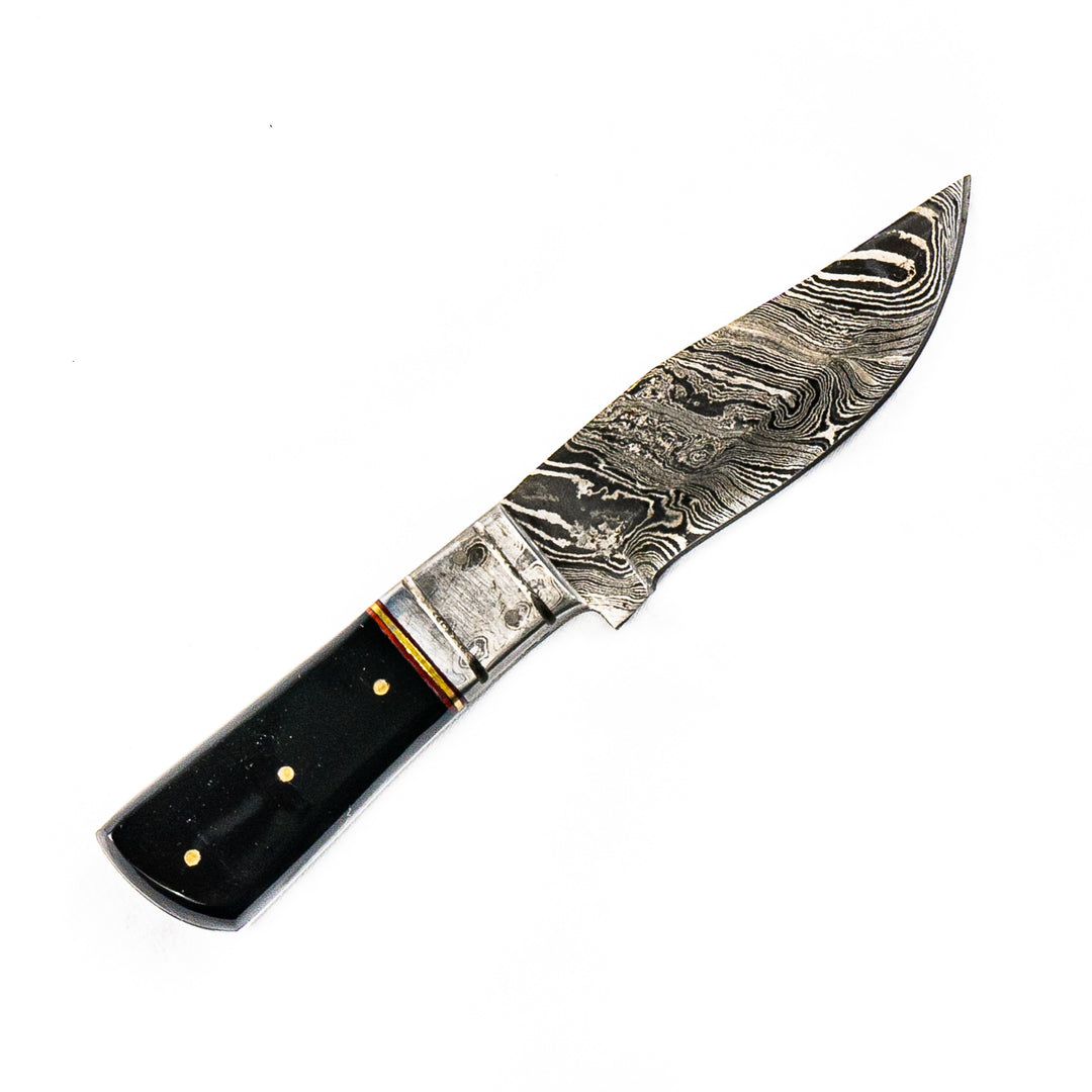 Black Micarta Skinner Knife- Skinning Knife- High Carbon Damascus Steel Blade- 9"
