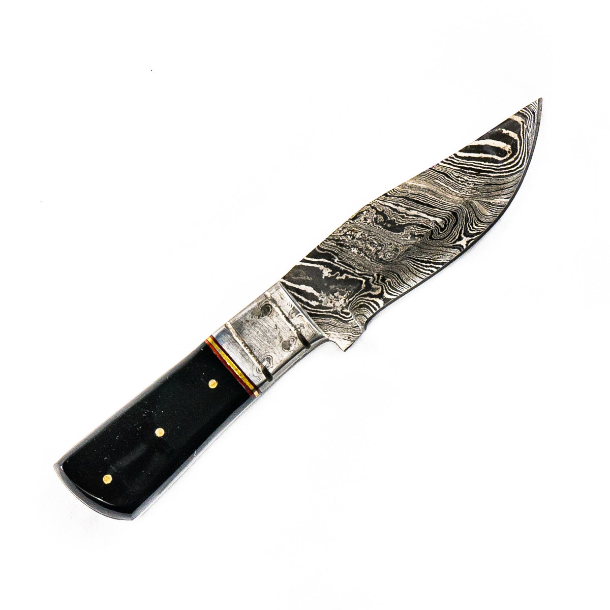 Black Micarta Skinner Knife- High Carbon Damascus Steel- 9" - Battling Blades