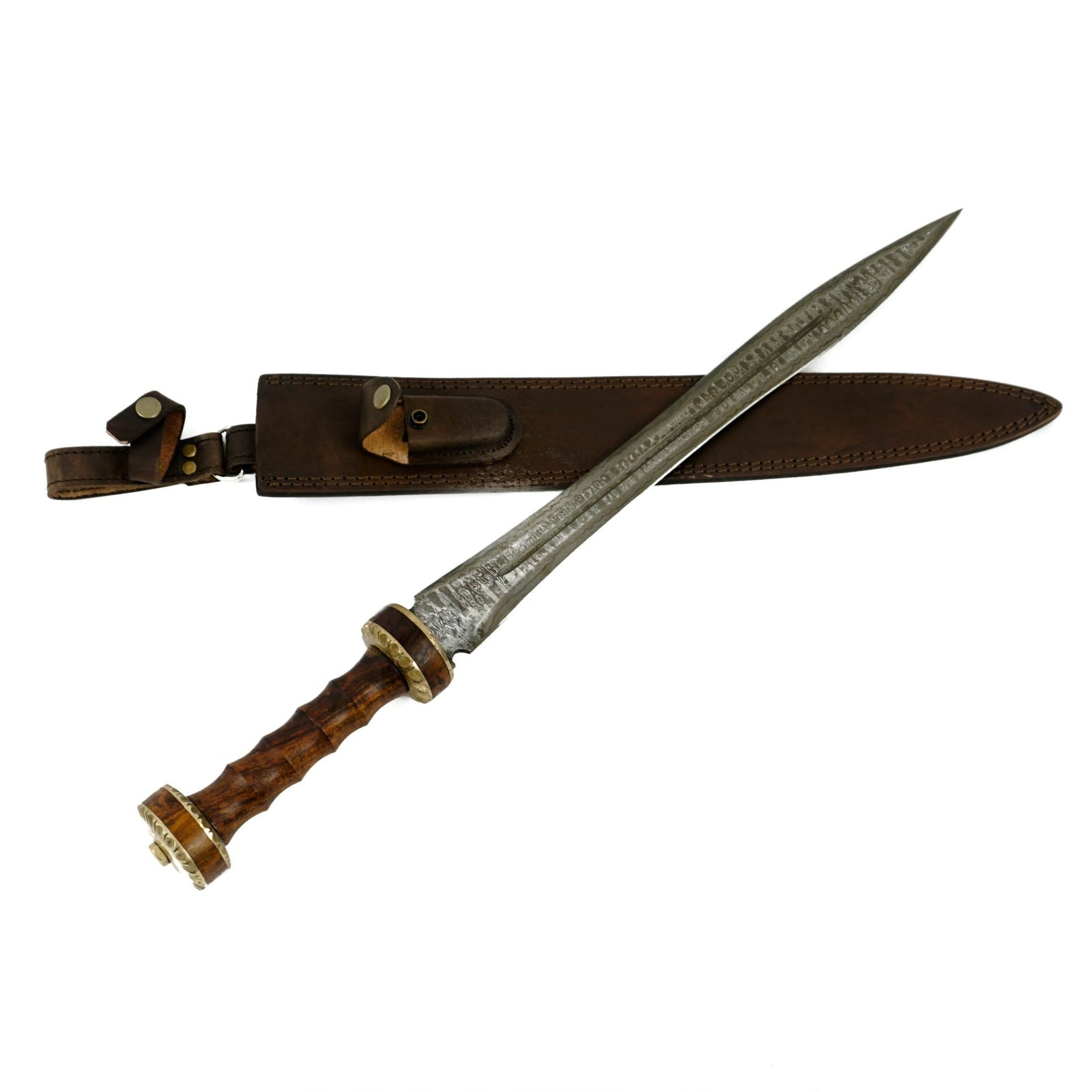 Gladius Sword- High Carbon Damascus Steel - 33"- Gladiator/ Hispaniensis Sword - Battling Blades