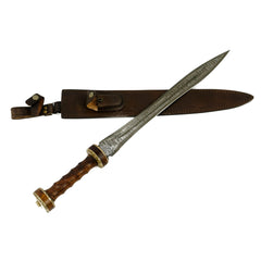 Gladius Sword- High Carbon Damascus Steel - 33"- Gladiator/ Hispaniensis Sword - Battling Blades