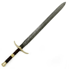 Longsword Bundle- Damascus Steel Longsword- Maintenance Kit- Sword Sharpener- Sword Stand - Battling Blades