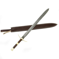 Short Sword- High Carbon Damascus Steel - 28" - Battling Blades
