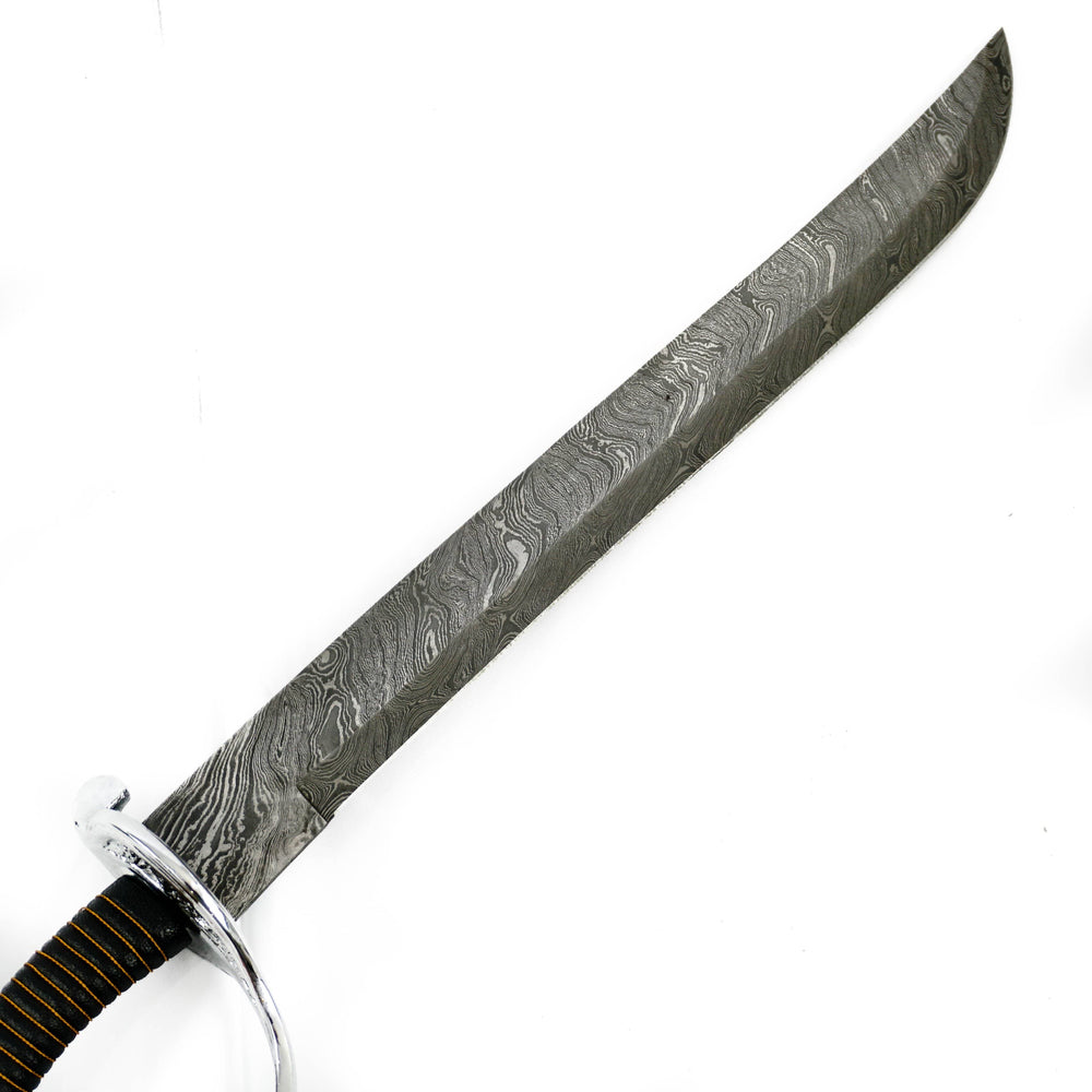 Cutlass - High Carbon Damascus Steel Sword-23" Battle Ready Pirate Sword- Swashbuckling Sword