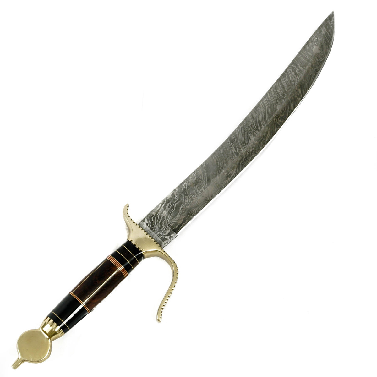 Scimitar Sword/ Sabre Sword- High Carbon Damascus Steel Sword- 19"- Saber Sword - Battling Blades
