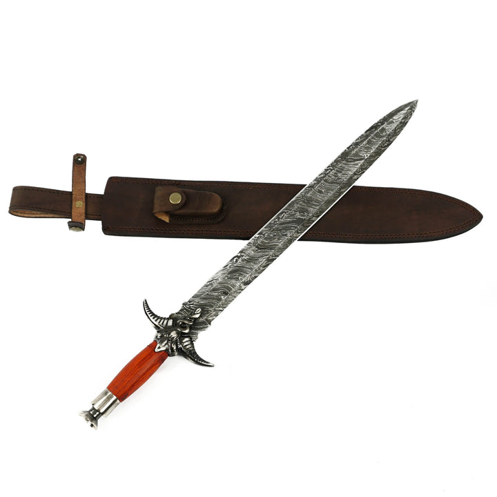 Bastard Sword / Longsword- High Carbon Damascus Steel Sword- 29"