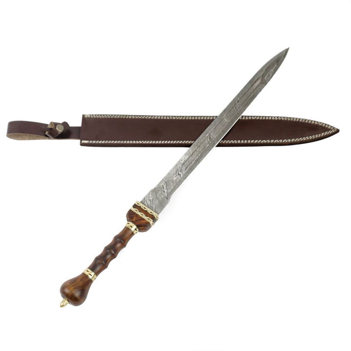 Roman Sword- High Carbon Damascus Steel Sword- 28"- Gladiator/ Gladius Sword