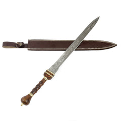 Roman Sword- High Carbon Damascus Steel Sword- 28"- Gladiator/ Gladius Sword - Battling Blades