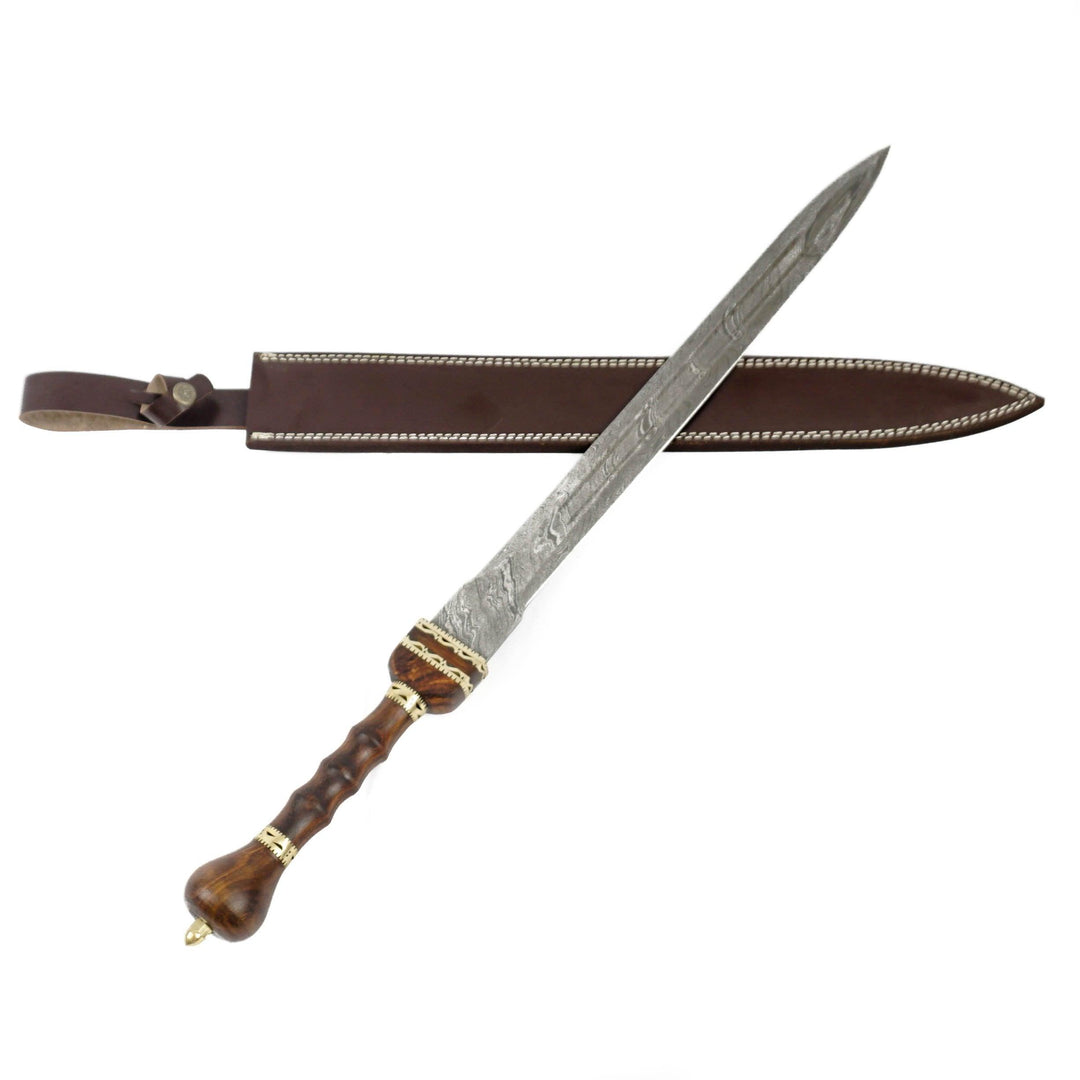 Gladius Sword- High Carbon Damascus Steel Sword- 28"- Gladiator/ Roman Sword