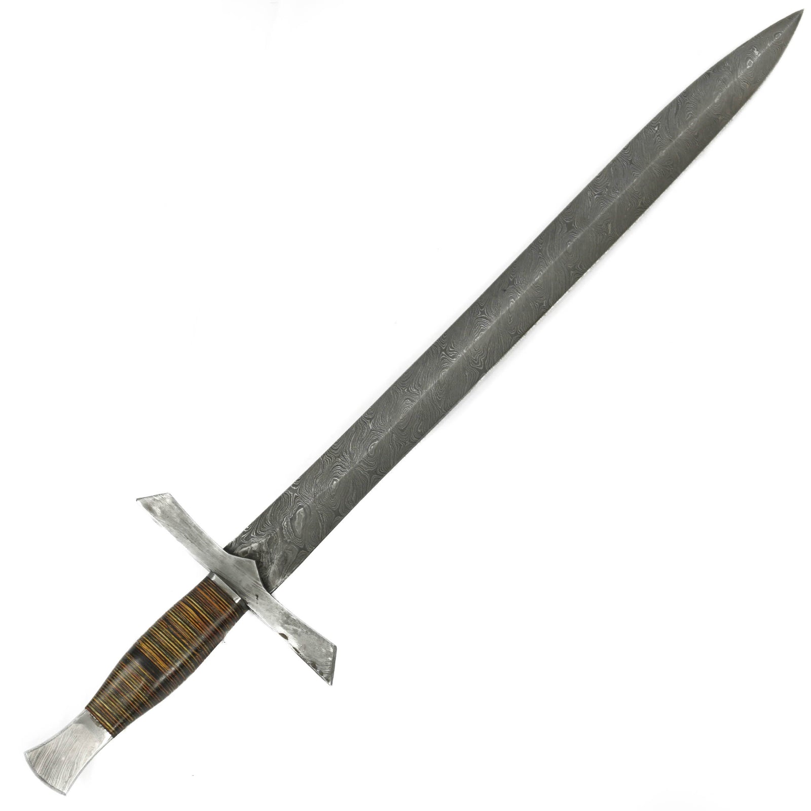 Bastard Sword- High Carbon Damascus Steel - 29" - Battling Blades