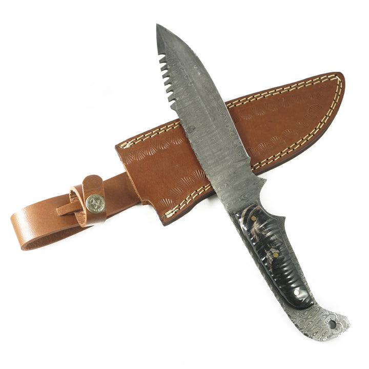 Bowie Knife- High Carbon Damascus Steel Blade- Hunting Knife