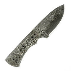 Skinning Knife Blank- Skinner- Hunting Knife- High Carbon Damascus Steel Blade - Battling Blades